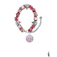 thumbnail image 2 of Silvertone Domed Multi Color CM Red Christmas Bead Bracelet, 2 of 4