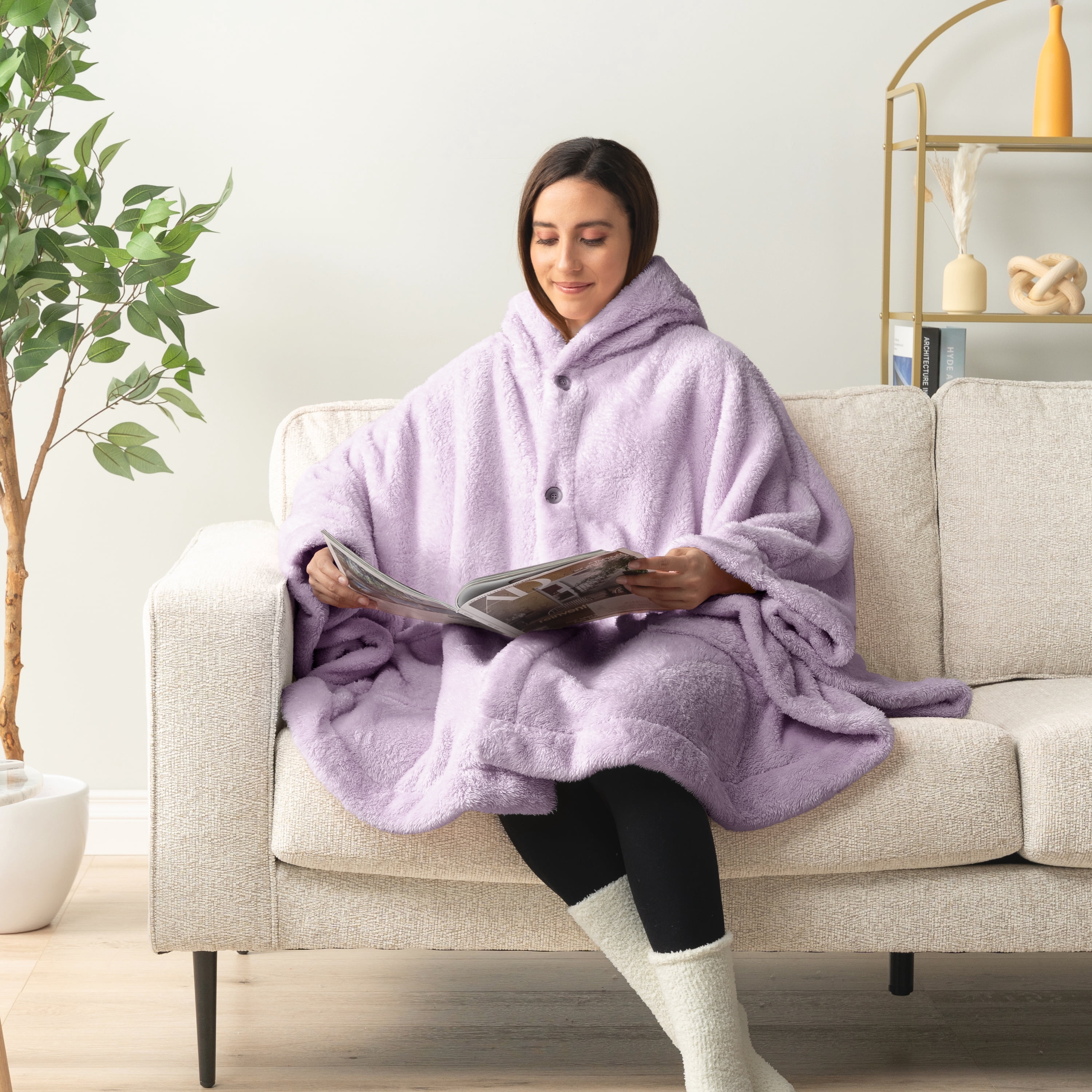 Pavilia Premium Fabrics Luxurious Angel Wrap Wearable Blanket (Women's)
