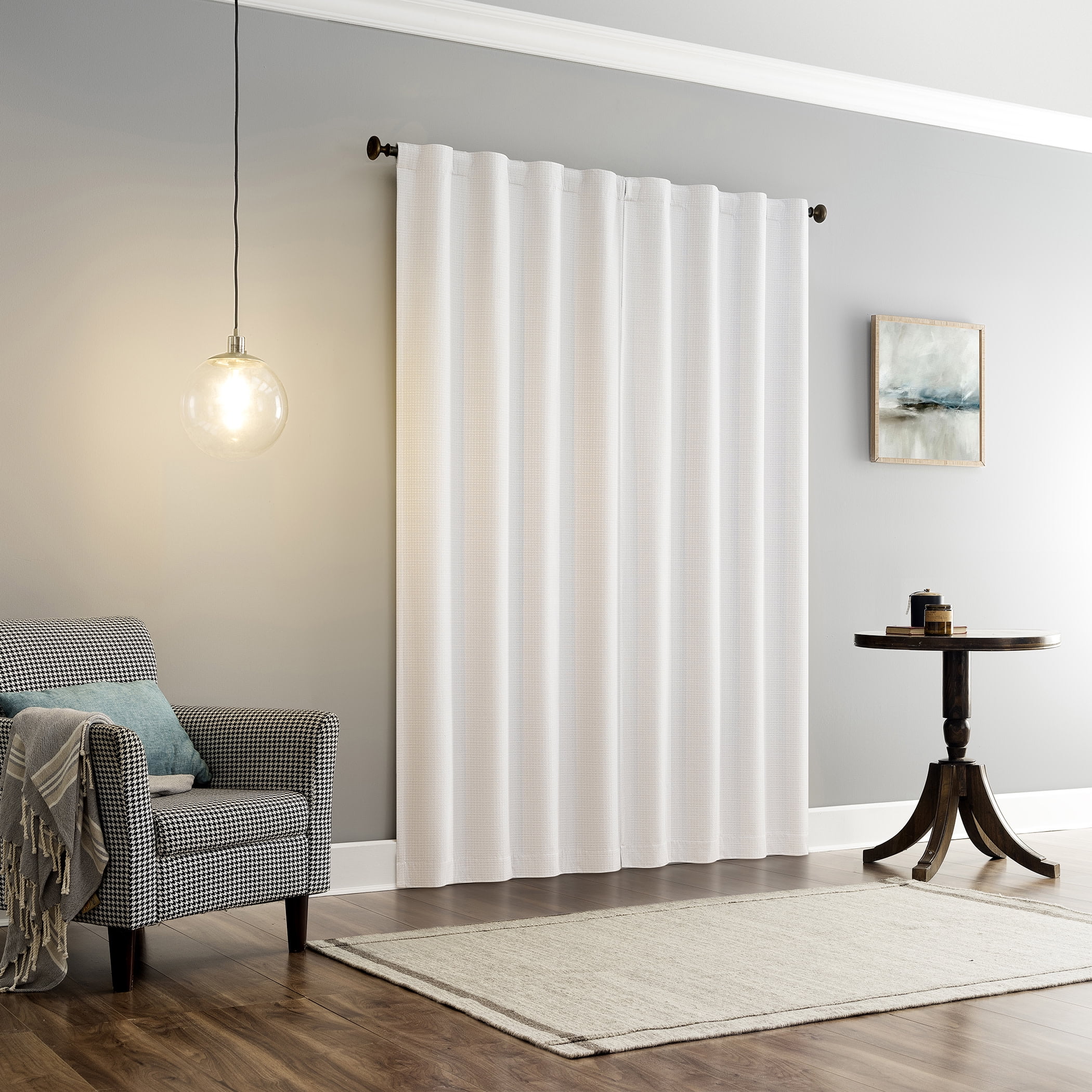 Sun Zero Vance 2-Piece Magnetic Closure 100% Blackout Back Tab Curtain Panel Pair, 37"x63", White