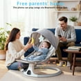 thumbnail image 3 of SACVON Portable Baby Swing, 5 Speed & Bluetooth Music, with Remote Control for Indoor Outdoor Use, for Infants 0-6 Months, Gray, 3 of 11