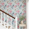 thumbnail image 2 of S4Sassy Removable Nature-Inspired Waterproof Wall Wrap, Textured Finish Wallcover, Bird & Flower Contact Paper For Walls, Cabinets, Dresser, Self Adhesive Vinyl Wallpaper Roll - Blue (25"X60"), 2 of 9