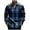 Blue, variant on ZRGHAOYLQ Men's Lightweight Shacket Plaid Long Sleeve Button Down Shirt Jackets Big and Tall Casual Regular Fit Lapel Collar Flannel Shirts with Pocket Black XL