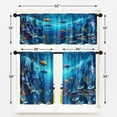 thumbnail image 5 of Sea Fish Kitchen Curtains Underwater World Window Curtains Valance and Tier Set 36 Inch, Blue Ocean Rod Pocket Short Tier Curtain, Summer Small Curtains for Kitchen Decor, 5 of 6