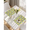 thumbnail image 5 of Lemon Yellow Placemats Set of 8, Watercolor Fruit Black White Buffalo Plaid Placemats for Dining Table, Place Mats for Kitchen Tabletop, Waterproof Wipeable Dining Table Mats Set, 5 of 9