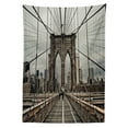 thumbnail image 3 of Ambesonne United States Tablecloth Rectangular Table Cover, Brooklyn Bridge Sight, 60"x84", Beige Brown, 3 of 4