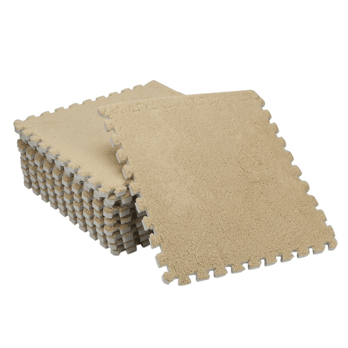 12" x 12" Camel EVA Foam Interlocking Floor Mats Anti-Fatigue, Soft 40 Pieces