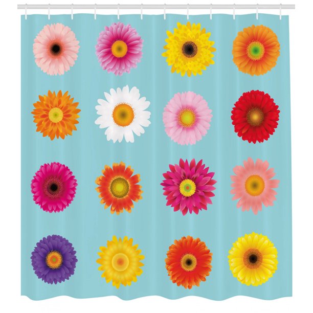 Gerber Daisy Shower Curtain, Lovely Blooms of Various Sweet Vibrant