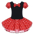 thumbnail image 4 of IBTOM CASTLE Toddler Girls Halloween Costume Polka Dots Fancy Dress up Kids Birthday Party Princess Dress with Cartoon Ear Headband 2-3 Years Red, 4 of 9