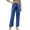 Dark Blue, variant on Women's High Rise Zip Up Jeans Casual Split Hem Straight Leg Washed Denim Pants Gray M