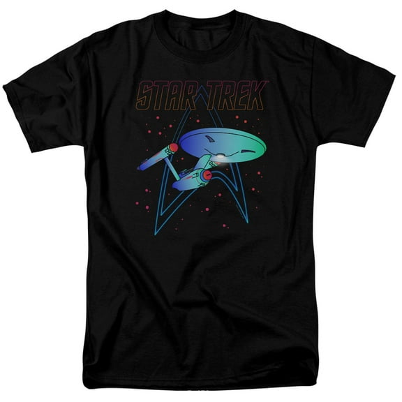 Star Trek Neon Trek Adult 18/1 T-Shirt Black