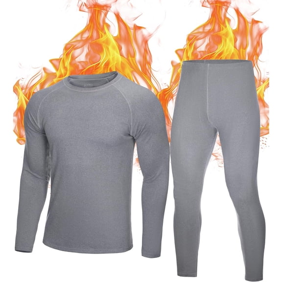 Roadbox Thermal Underwear for Men: Fleece Lined Long Johns Base Layer, Extreme Cold Weather Winter Ski Thermals Top and Bottom Set