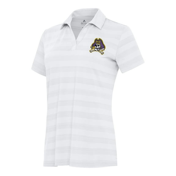 Women's Antigua White ECU Pirates Tunnel Polo