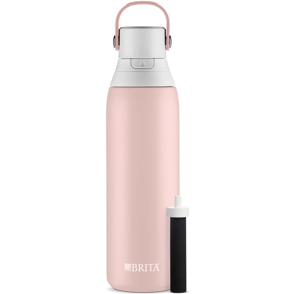 Brita Insulated Stainless Steel Filtering Water Bottle with Straw, BPA-Free Water bottle for Sports, Travel or Hiking, Great for