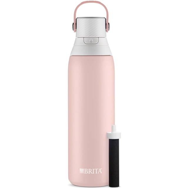 Brita Insulated Stainless Steel Filtering Water Bottle with Straw, BPA-Free Water bottle for Sports, Travel or Hiking, Great for