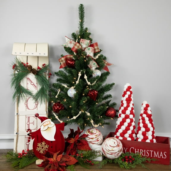 Northlight Pre-Lit Buffalo Fir Artificial Christmas Wall Tree - 3' - Clear Lights