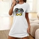 thumbnail image 1 of Camisón corto de talla grande para mujer, camisón de manga corta con estampado de pecho a la moda, camisón para mujer, 1 of 5