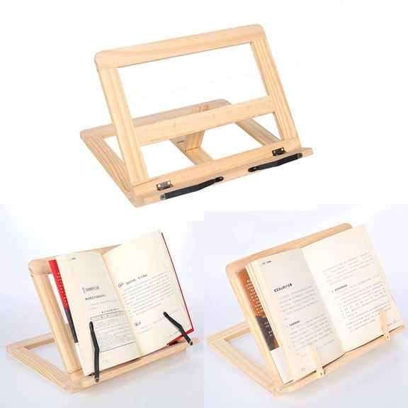 TYPPKMM Book Holder Notebook Stand Reading Book Stand with 4 Adjustable Height for Textbook Music Books Tablet