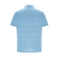 thumbnail image 5 of Mens Knit Shirts Short Sleeve Casual Tees T-Shirt Fashion Athletic Sports Tops Blue L, 5 of 6