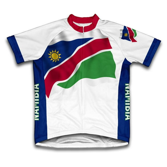 Namibia Flag Short Sleeve Cycling Jersey for Men - Size M