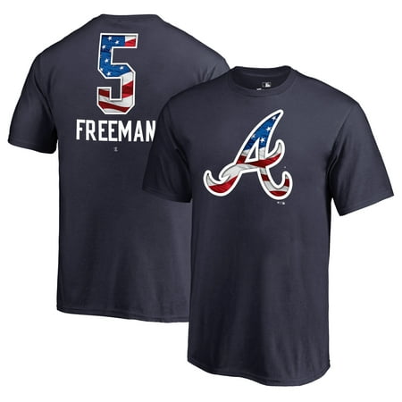 Freddie Freeman Atlanta Braves Fanatics Branded Youth 2019 Stars & Stripes Banner Wave Name & Number T-Shirt -