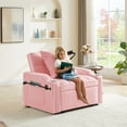thumbnail image 5 of Lunale 4-in-1 Convertible Sleeper Chair Bed with Charge Ports & Phone Stand, Pink Velvet, 5 of 10
