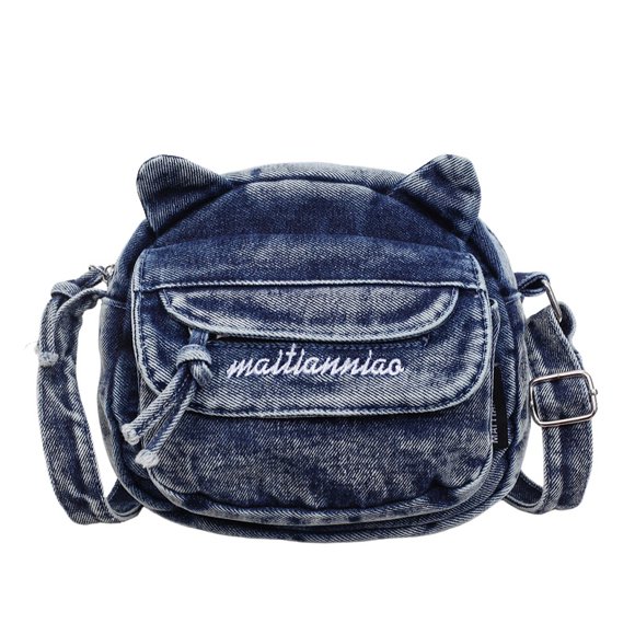 Tonnylam Bolso pequeño de mezclilla ligero de varias capas, bolso de hombro moderno y versátil para ir a clase, bolso cruzado para teléfono móvil para estudiantes