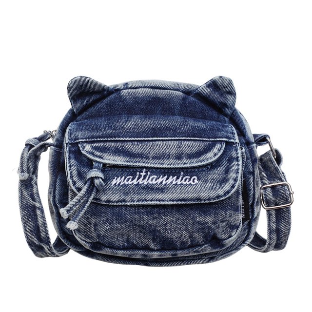 Tonnylam Bolso pequeño de mezclilla ligero de varias capas, bolso de hombro moderno y versátil para ir a clase, bolso cruzado para teléfono móvil para estudiantes
