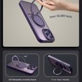 thumbnail image 4 of Magnetic Ring Stand Case for iPhone 15 Pro Max [Compatible with MagSafe] with Rotatable Ring Holder, Mechanical Structure Military Drop Protection Shockproof Translucent Cover, Purple, 4 of 6