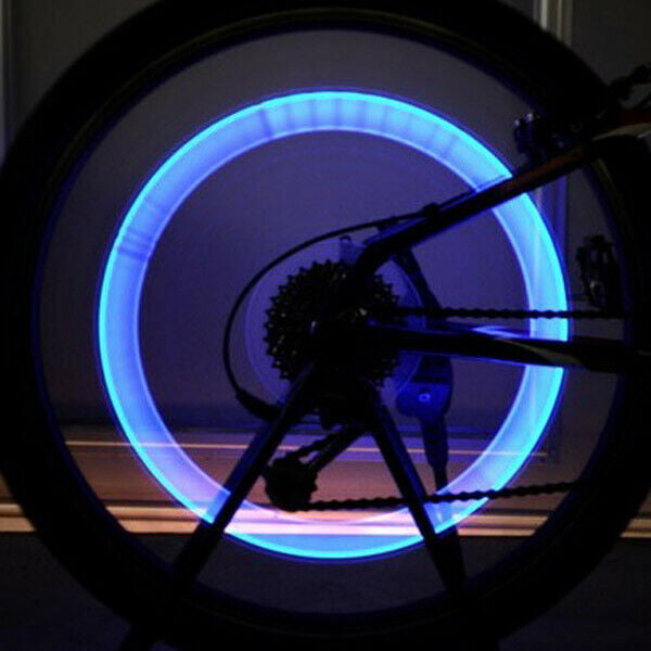 2X Flashing LED Tyre Wheel Valve Cap Lights Waterproof Car Bicycle Motorcycle RT 