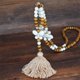 thumbnail image 1 of Collar para mujer, joyería para mujer, collar con borlas de cuentas de madera, colgante, cadena bohemia, accesorio de joyería, collar para mujer, 1 of 2