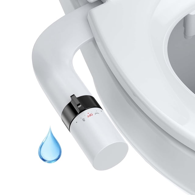 Non-Electric Slim Bidet Attachment for Toilet – Dual Self-Cleaning Nozzles, Adjustable Water Pressure, Feminine & Rear Wash, Brass Inlet, Easy Installation – Multiple Color & Trim Options Available