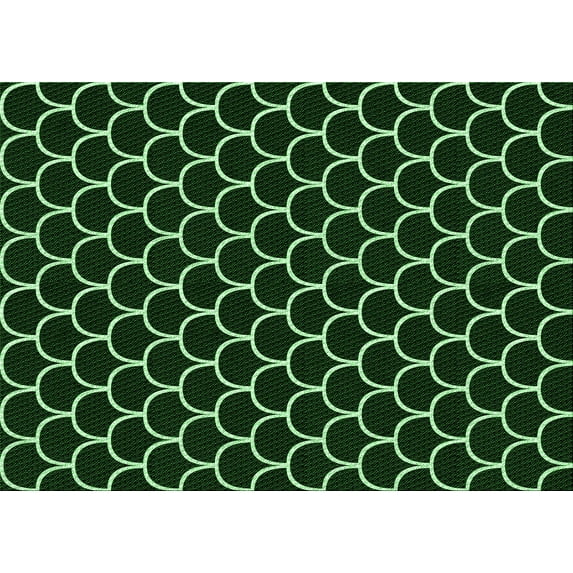 Ahgly Company Indoor Rectangle Patterned Green Pepper Green Area Rugs, 4' x 6'