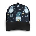 thumbnail image 3 of Naloa Gnome and Snowflakes Adult adjustable Print Baseball Hat, Patchwork curved brim baseball capfor Men and Women, One Size, 3 of 5