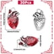 thumbnail image 2 of 1 caja de 30 dijes de corazón a granel, dijes anatómicos de aleación, esmalte rojo, metal plateado, corazones góticos 3D, dijes huecos., 2 of 6