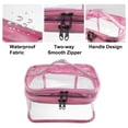 thumbnail image 4 of Unique Bargains 1 Pcs Double Layer Makeup Bag Cosmetic Travel Bag Case Make Up Bag Clear Bags Pink, 4 of 6