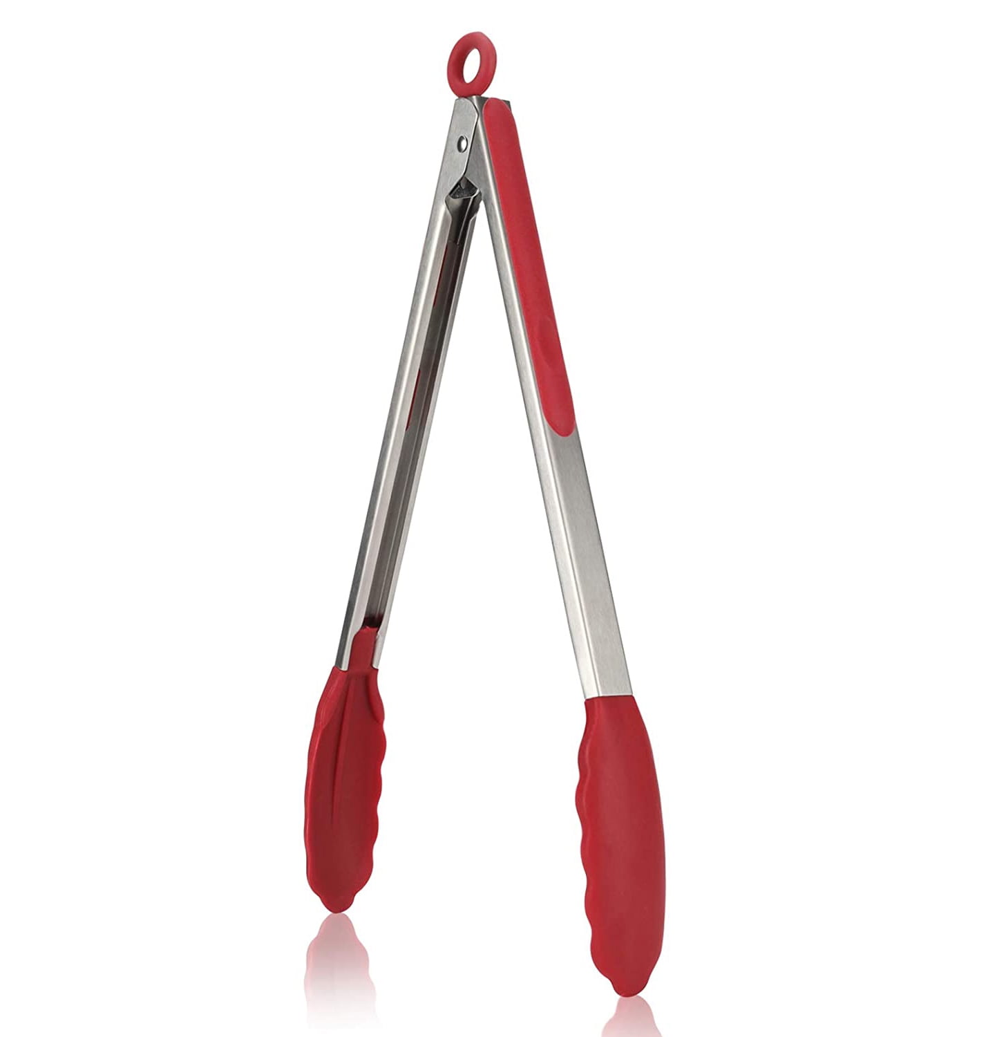 Premium Stainless Steel Locking Kitchen Tongs with Silicon Tips-for Cooking,  Serving, Grill, BBQ  Salad (Red) - Walmart.com