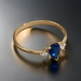 thumbnail image 4 of Sterling silver pear cut lab created blue sapphire & cubic zirconia ring, 4 of 5