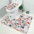 thumbnail image 2 of Christmas Tree and House Pattern Bathroom Rugs Sets 3 Piece,Toilet Cover Set,Absorbent Non Slip Bathroom Mats Sets with U-Shaped Contour Rug Toilet Rug Set, 2 of 5