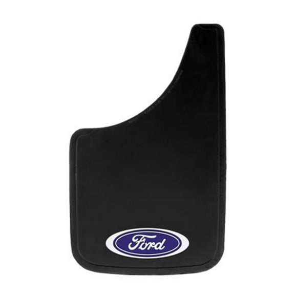 Plasticolor Boue Rabat 000488R01 Série Easy-Fit; Universel 9 Pouces x 15 Pouces; Ensemble de 2; Plat; Logo Ford; Noir; Renforcé en Fibre de Verre; à Visser