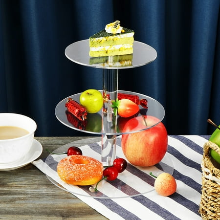 3 Tier Acrylic Glass Round Cake Stand-cupcake Stand ...
