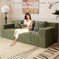 thumbnail image 5 of Luckhao 71" Compact Corduroy Cloud Loveseat, Compressed Boneless Sofa in a Box, No Assembly Required, Green, 5 of 7