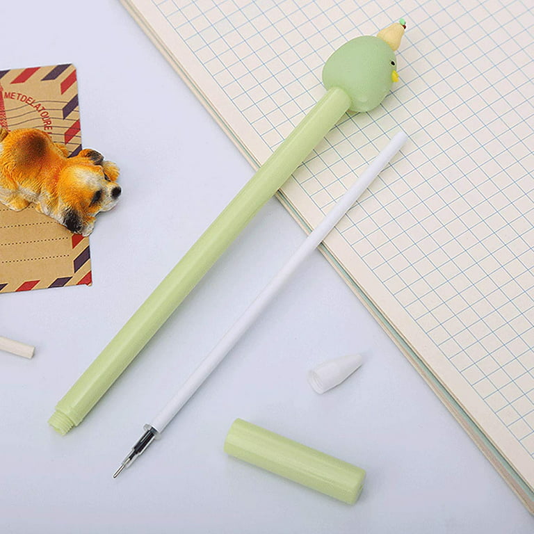 4 Pc Adorable Animals Velvet Feel Erasable Gel Pens Cute Cartoon