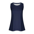 thumbnail image 5 of Fartey Long Tank Tops for Women 2025 Summer Sleeveless Shirts Soft Comfy Solid Color Crew Neck Camis Top Loose Flowy Beach Vacation Camisoles Navy L, 5 of 6