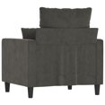 thumbnail image 3 of vidaXL Fauteuil Gris Foncé 60 cm Velours, 3 of 5