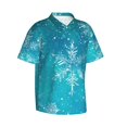 thumbnail image 2 of Daiia Christmas Snow Hawaiian Shirt for Men Gentle Cotton Regular Short Sleeve Casual-Large, 2 of 9