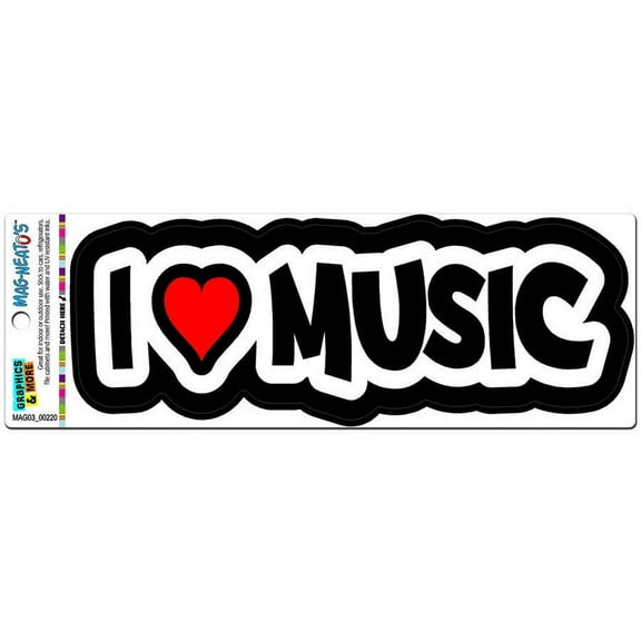 I Love Heart Music Automotive Car Refrigerator Locker Vinyl Magnet