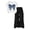 Black, variant on CYRBOKO Girls Outfit Sets, Elastic Waist Two-piece Casual Short Sleeve T-Shirts with Wide-leg Pants Blue Size 10 T