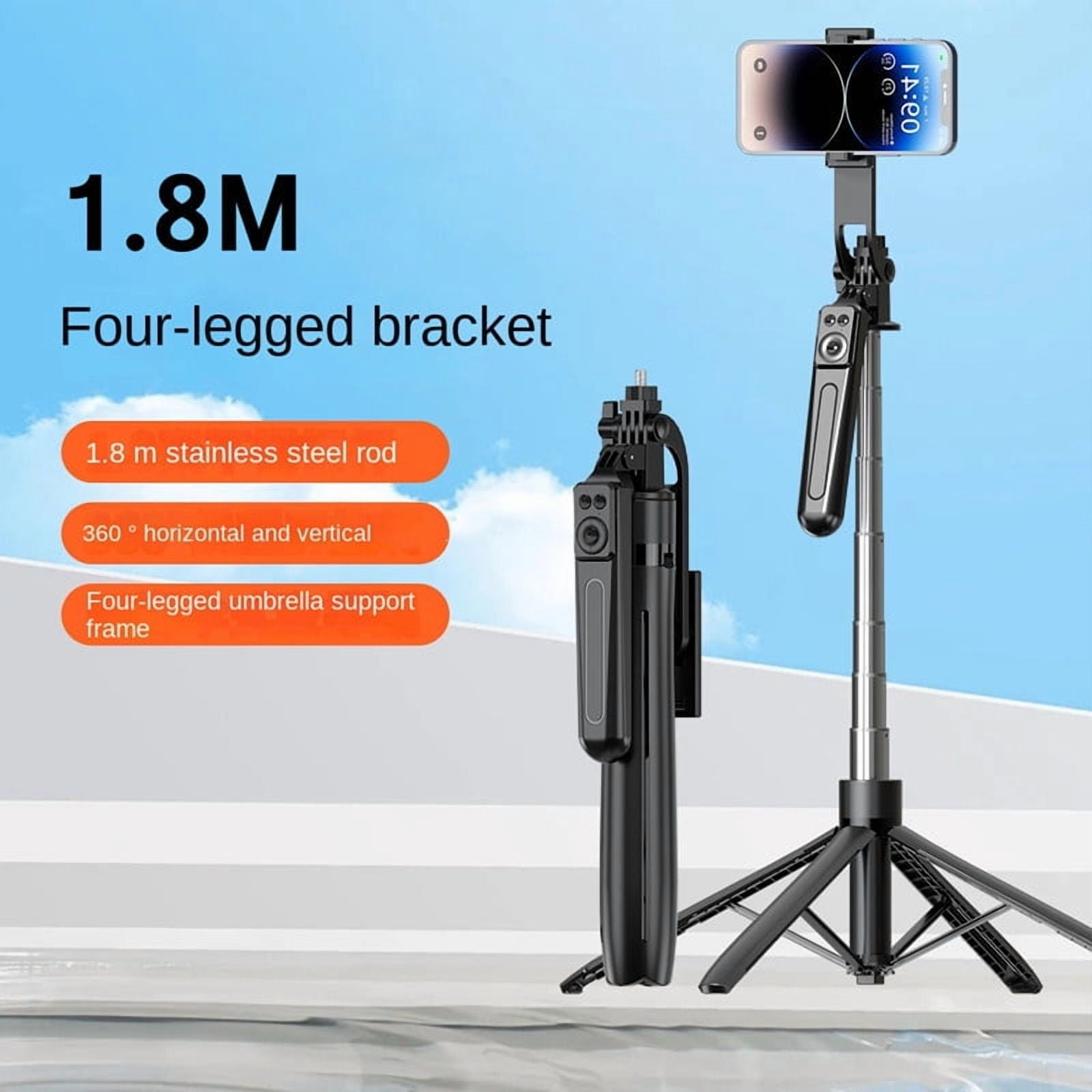 DODOUP 1.8m Selfie Stick Tripod Extendable Wireless Bluetooth Remote Portable Smartphone Tripod Stand Mount For iOS Android Phone