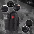 thumbnail image 3 of Conjunto de botiquín de primeros auxilios militar negro táctico completo Kit pequeño + correa para el hombro + tirón de garrapatas + supervivencia, 3 of 4