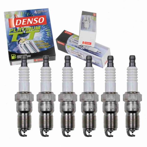 6 pc DENSO Platinum TT Spark Plugs compatible with Mazda MPV 2.5L 3.0L V6 2000-2006
